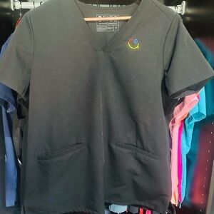 Figs Black Kids Tee with Colorful Embroidery